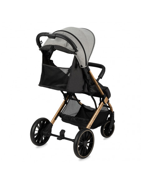 MoMi ESTELLE DAKAR wózek spacerowy z kompletem akcesoriów w zestawie! SZARO-ZŁOTY