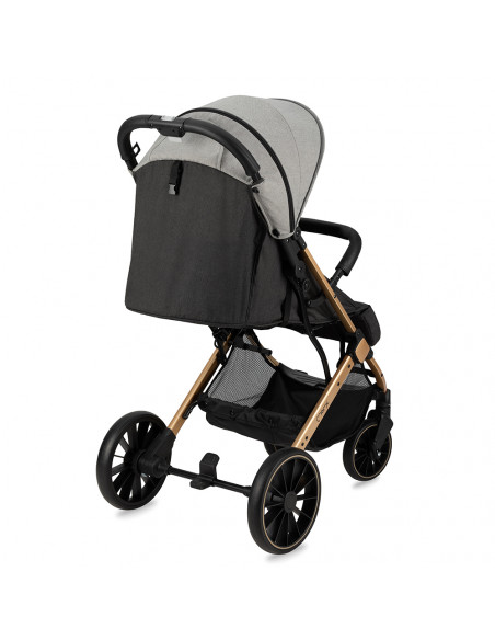 MoMi ESTELLE DAKAR wózek spacerowy z kompletem akcesoriów w zestawie! SZARO-ZŁOTY
