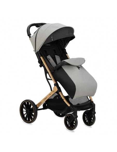 MoMi ESTELLE DAKAR wózek spacerowy z kompletem akcesoriów w zestawie! SZARO-ZŁOTY