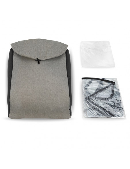 MoMi ESTELLE DAKAR wózek spacerowy z kompletem akcesoriów w zestawie! SZARO-ZŁOTY