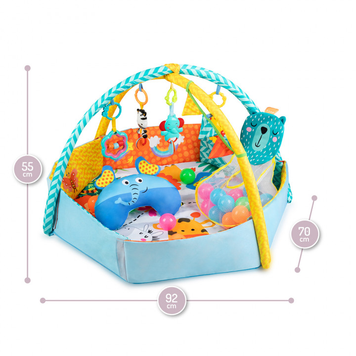 MoMi MULTI 2w1  kolorowa mata edukacyjna, basen...