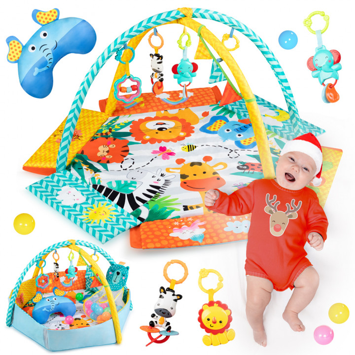 MoMi MULTI 2w1  kolorowa mata edukacyjna, basen...