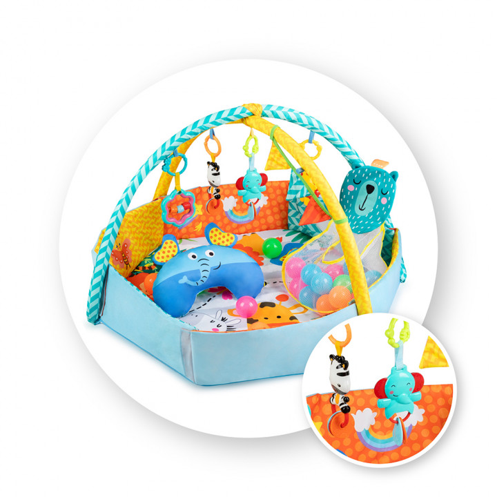 MoMi MULTI 2w1  kolorowa mata edukacyjna, basen...