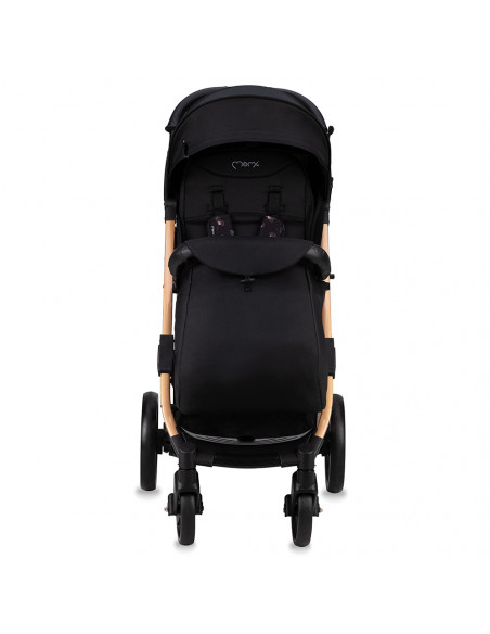 MoMi ESTELLE DAKAR  wózek spacerowy z kompletem akcesoriów w zestawie! CZARNO-ZŁOTY