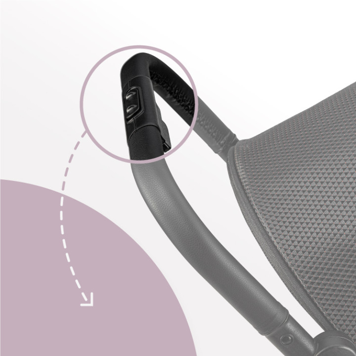 MoMi ADELLE wózek spacerowy 360 ° CZARNO-CZERWONY