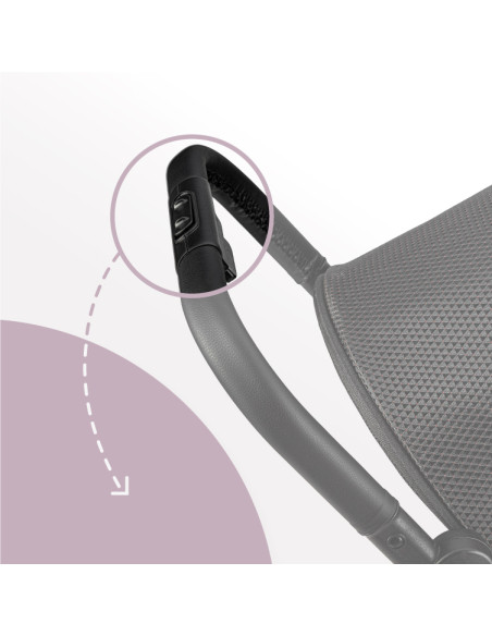 MoMi ADELLE wózek spacerowy 360 ° CZARNO-CZERWONY