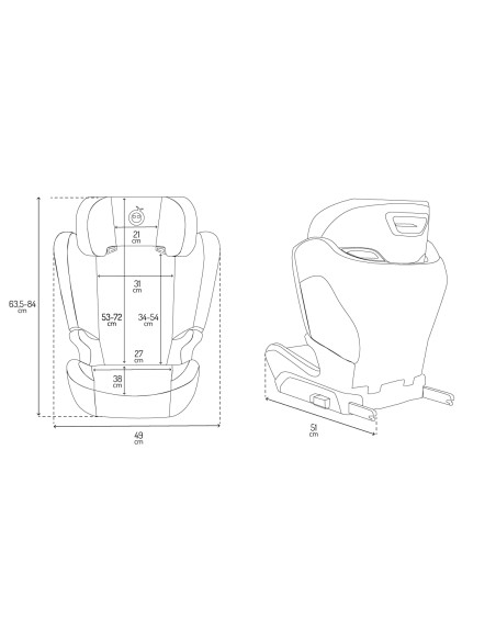 Autositz MoMi MEI von 100 bis 150 cm SCHWARZ