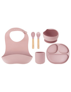 MoMi AMI Silikon-Geschirrset für Kinder ROSA