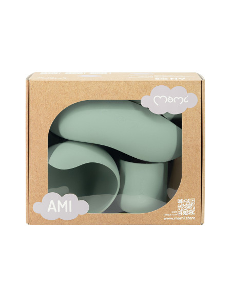 MoMi AMI silicone dish set for children GREEN