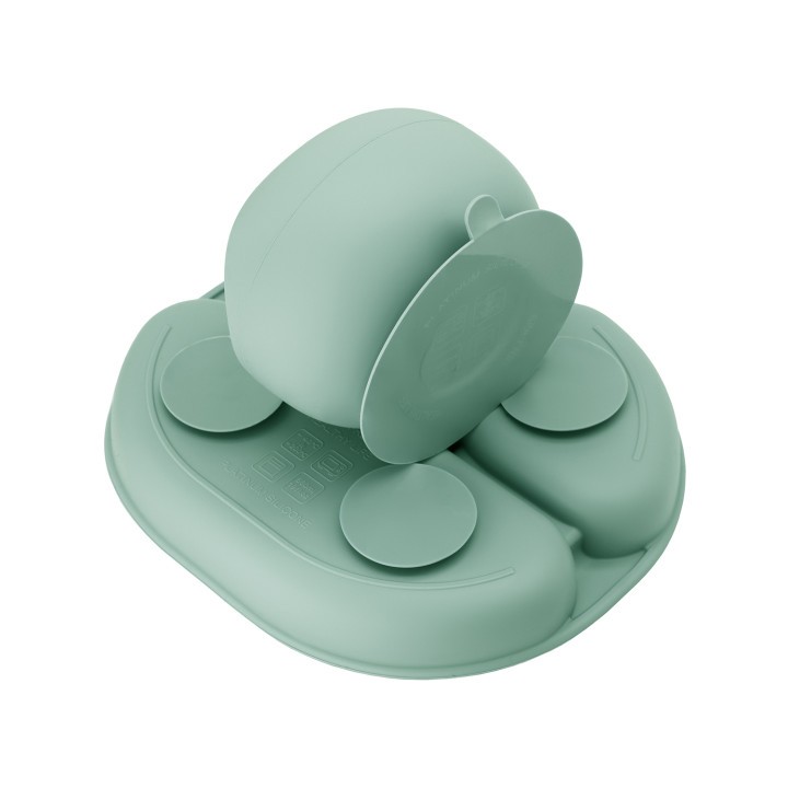 MoMi AMI silicone dish set for children GREEN
