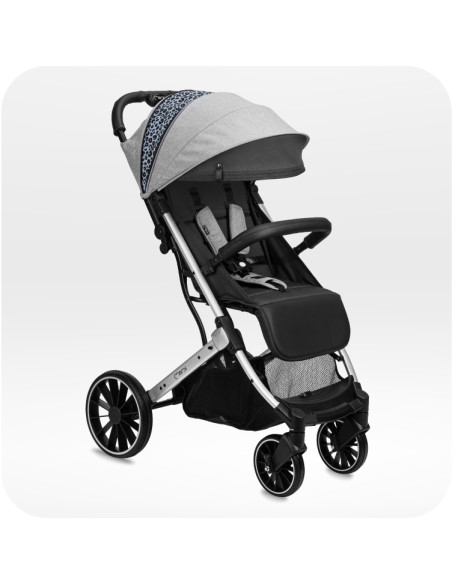 Wózek spacerowy MoMi ESTELLE PLUS LIGHT LEOPARD SZARY