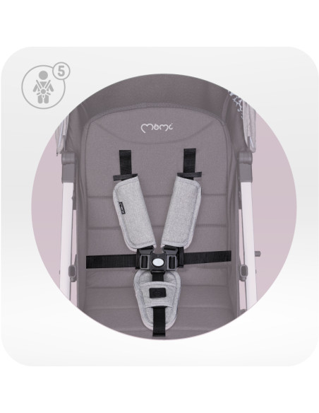 Wózek spacerowy MoMi ESTELLE PLUS LIGHT LEOPARD SZARY