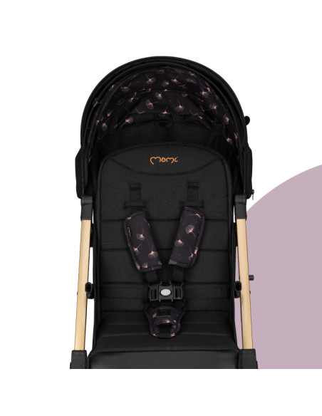 MoMi ESTELLE DAKAR  wózek spacerowy z kompletem akcesoriów w zestawie! CZARNO-ZŁOTY