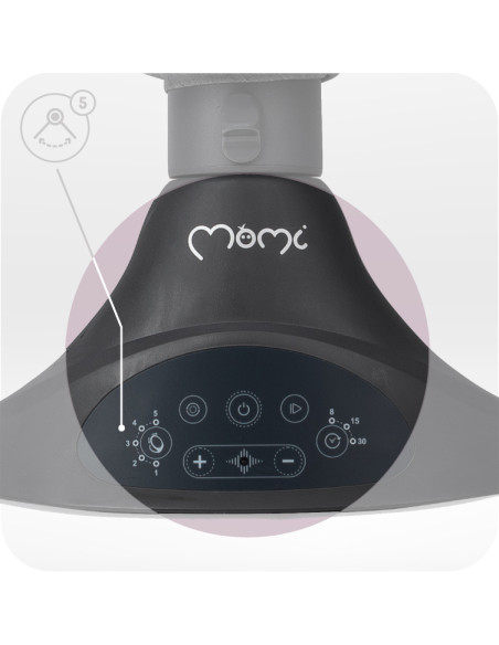 MoMi KENANI bujaczek elektryczny z modułem Bluetooth CIEMNO-SZARY