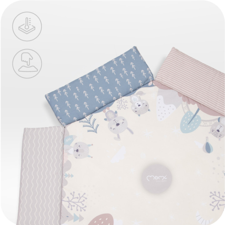 MoMi PASTEL 2w1  mata edukacyjna, basen z piłkami