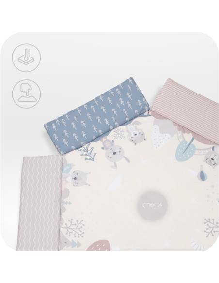 MoMi PASTEL 2w1  mata edukacyjna, basen z piłkami