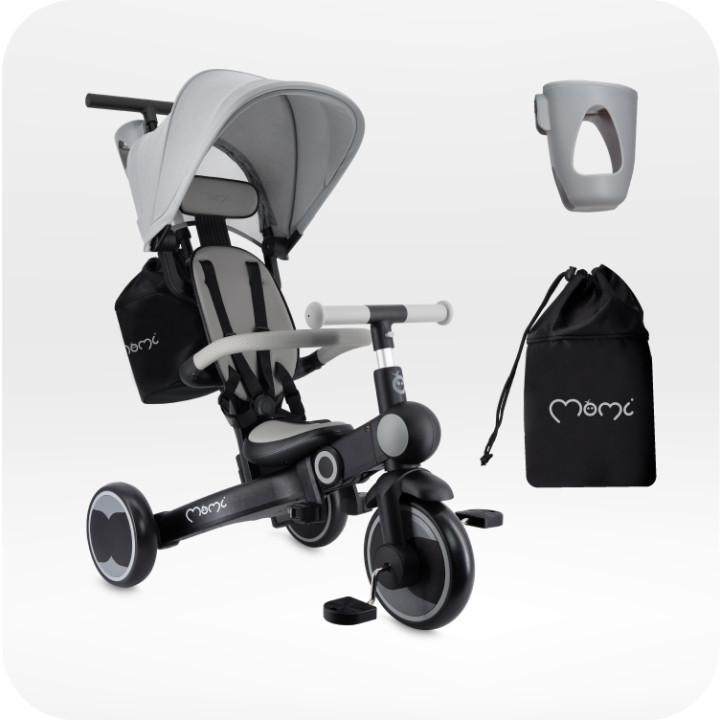 MoMi SOLIVIA Kinderdreirad 4in1 GRAU