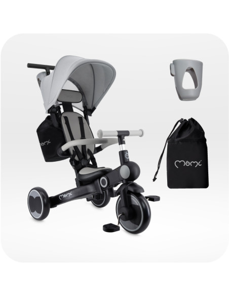 MoMi SOLIVIA Kinderdreirad 4in1 GRAU
