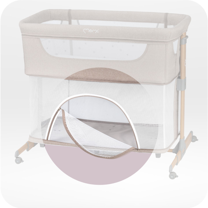 MoMi SMART BED łóżeczko dostawne 4w1 BEŻOWE