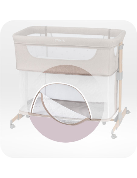 MoMi SMART BED łóżeczko dostawne 4w1 BEŻOWE