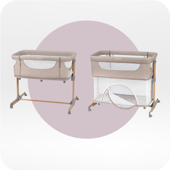 MoMi SMART BED łóżeczko dostawne 4w1 BEŻOWE