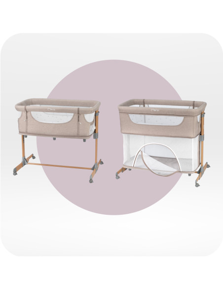 MoMi SMART BED łóżeczko dostawne 4w1 BEŻOWE