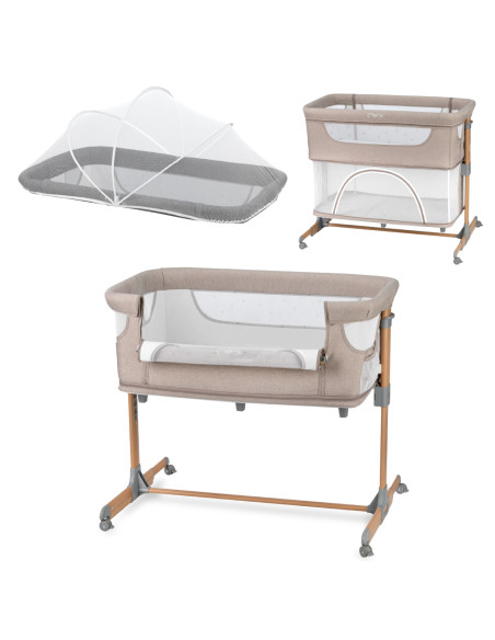 MoMi SMART BED łóżeczko dostawne 4w1 BEŻOWE