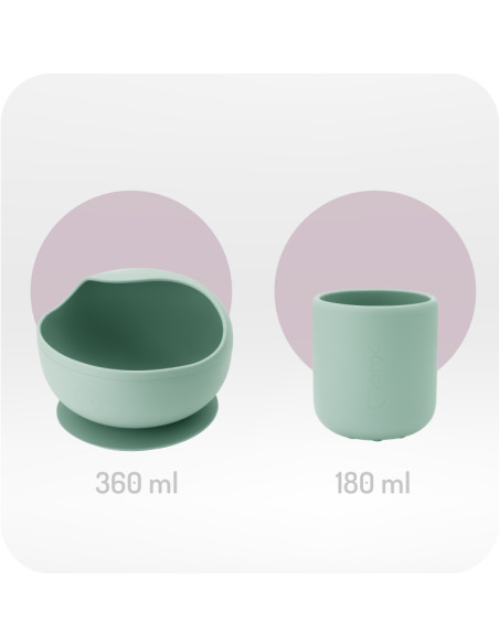 MoMi AMI silicone dish set for children GREEN