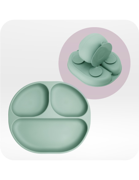 MoMi AMI silicone dish set for children GREEN