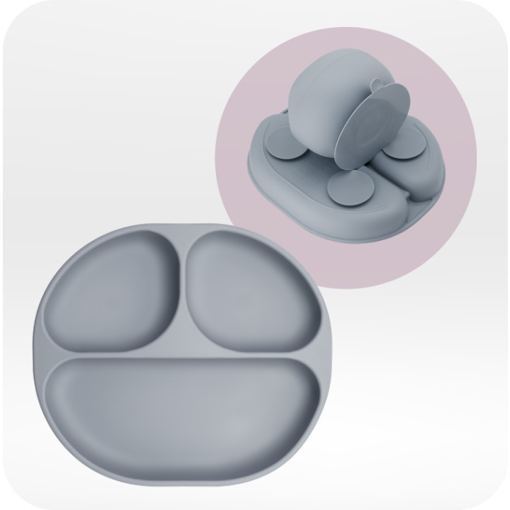 MoMi AMI silicone dish set for children GRAY